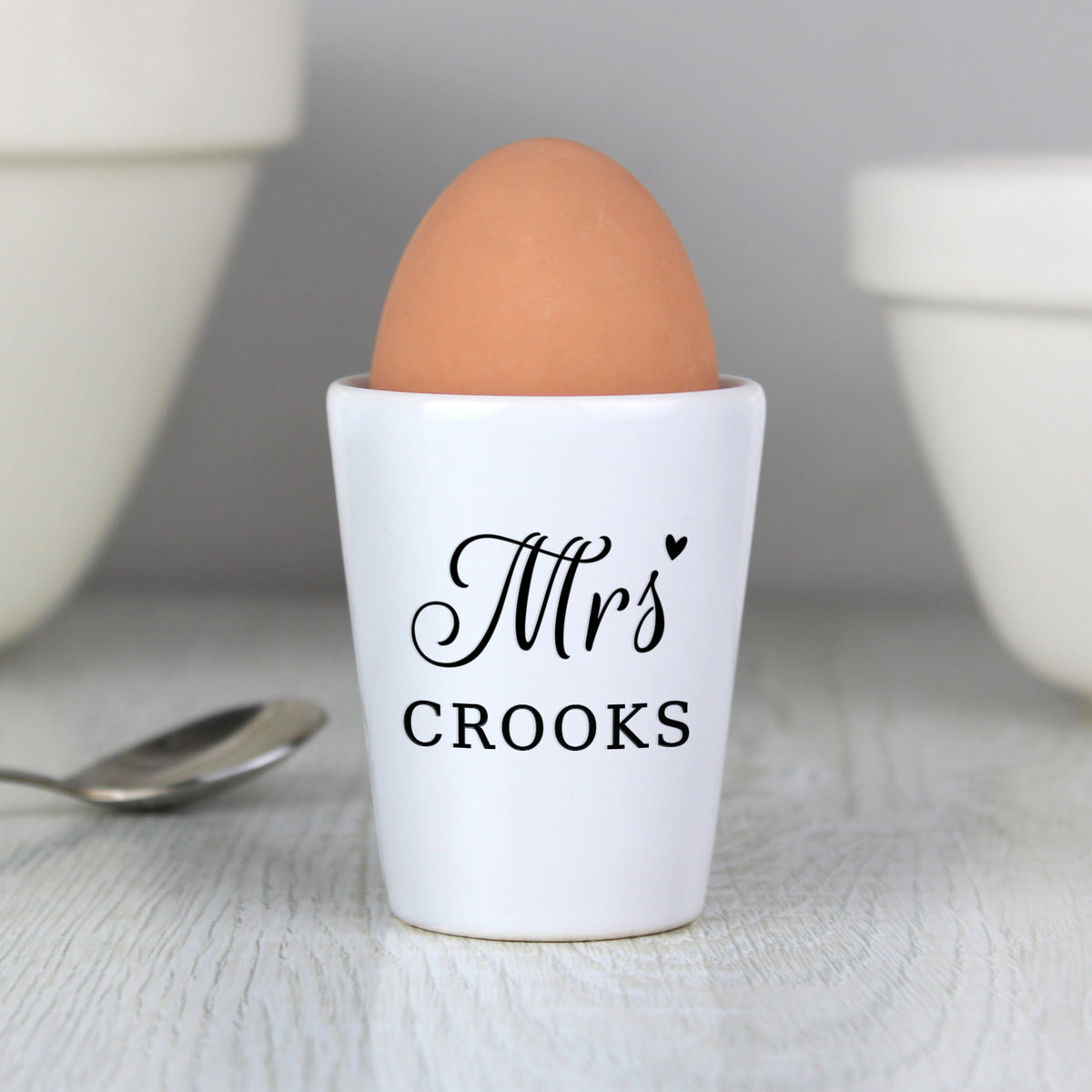 Personalised Mrs Egg Cup for Wedding