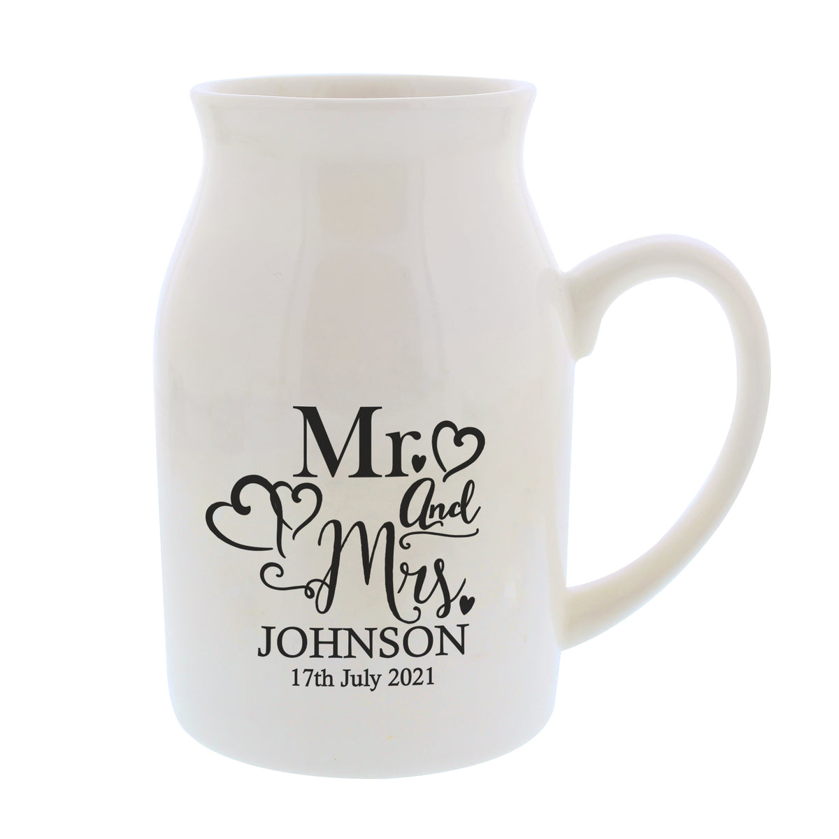 Personalised Mr & Mrs Flower Jug Vase for Wedding