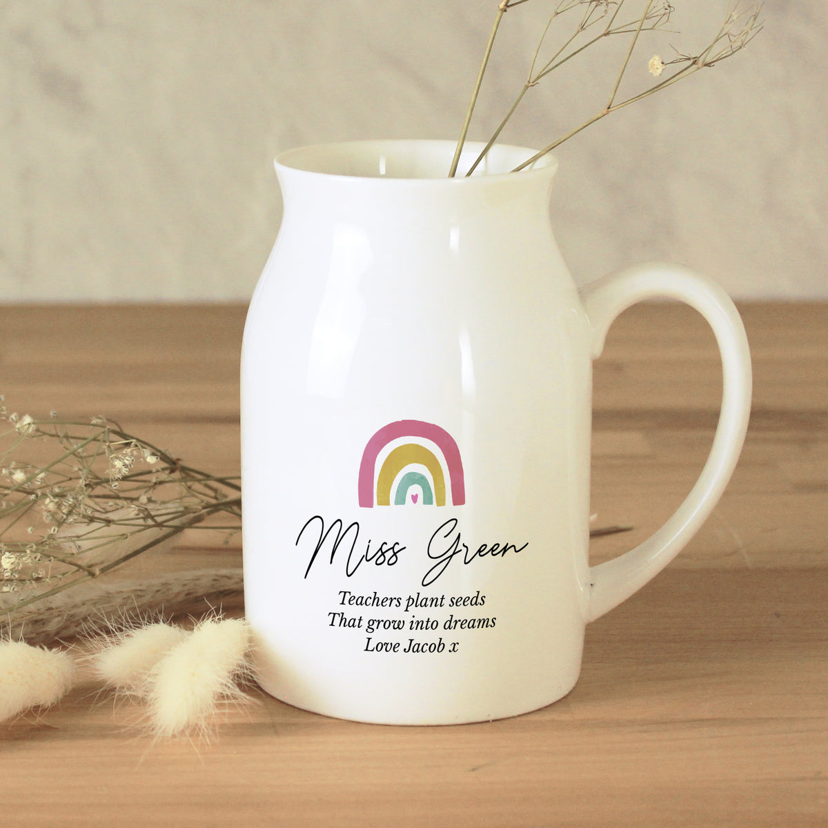 Personalised Rainbow Flower Jug Vase | Vases