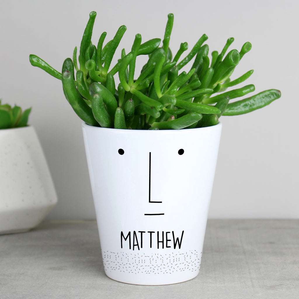 Personalised 'Mr Face' Plant Pot | Vases