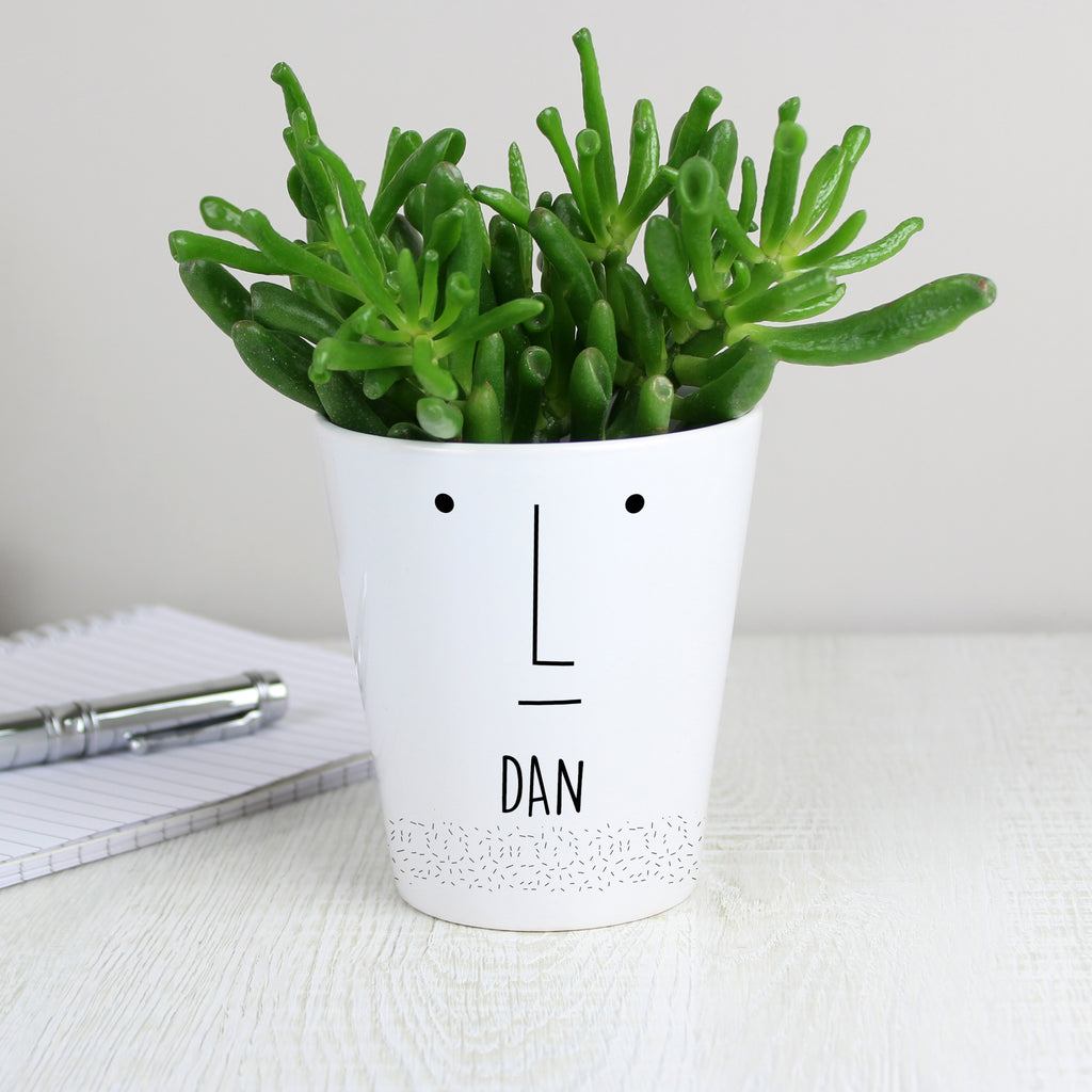 Personalised 'Mr Face' Plant Pot | Vases