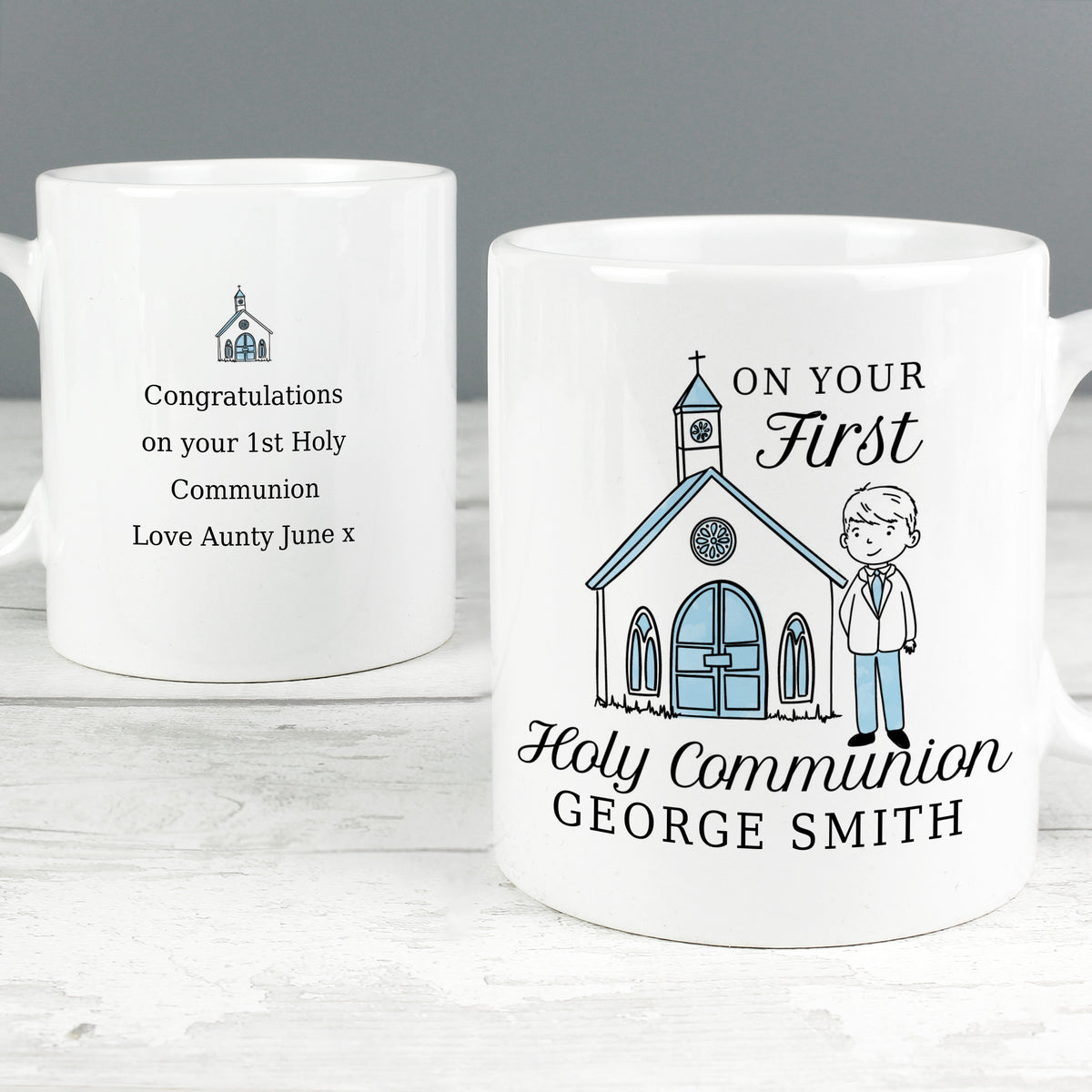 Personalised Boys First Holy Communion Mug for Christening