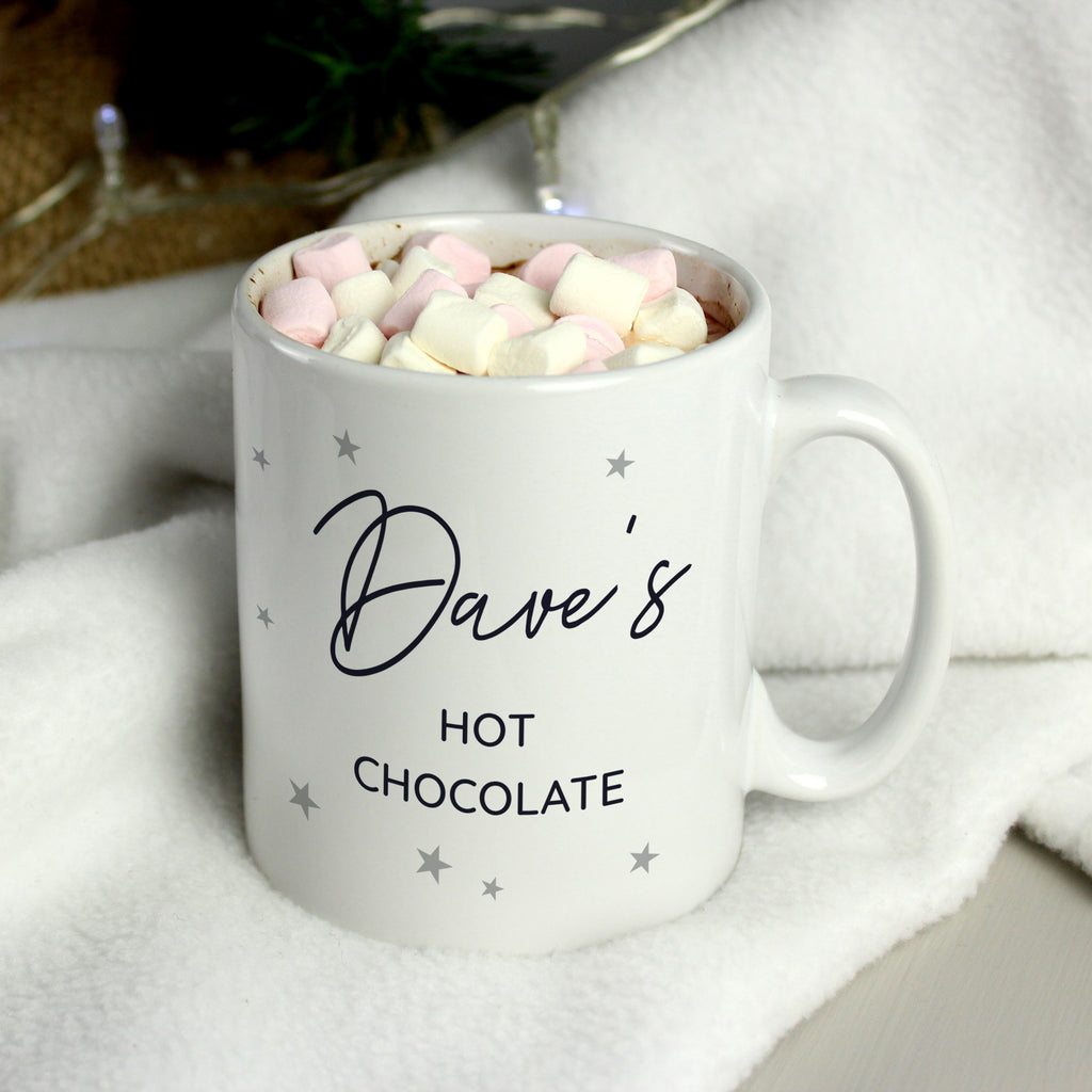 Personalised Free Text Little Grey Stars Mug | Christmas Gift