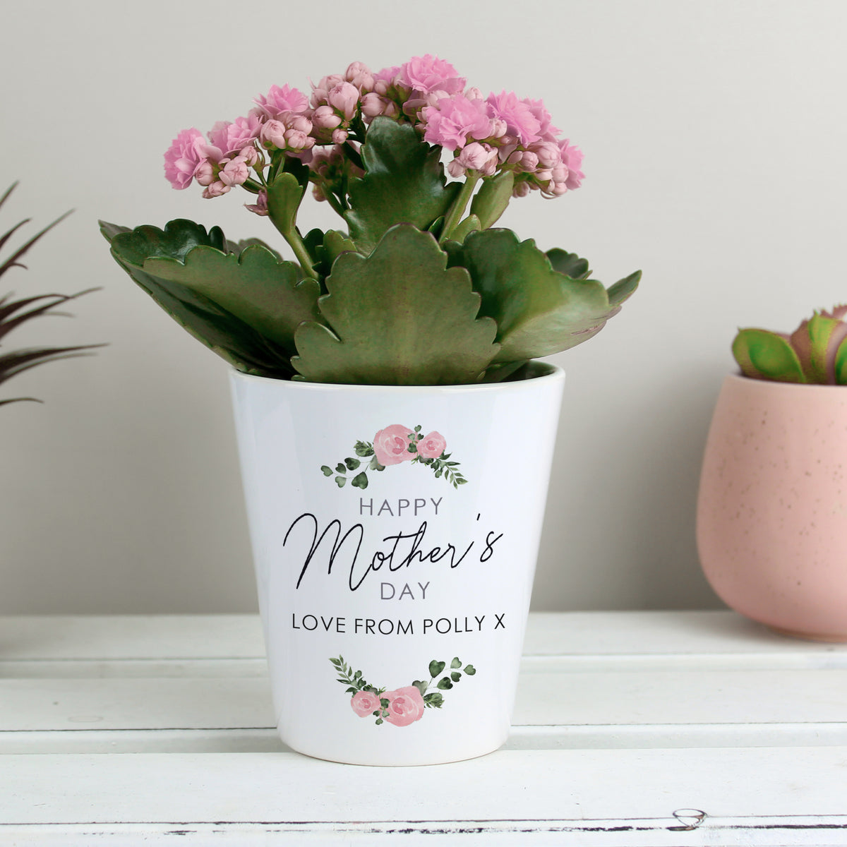 Personalised Abstract Rose Happy Mothers Day Plant Pot | Vases