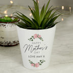 Personalised Abstract Rose Happy Mothers Day Plant Pot | Vases
