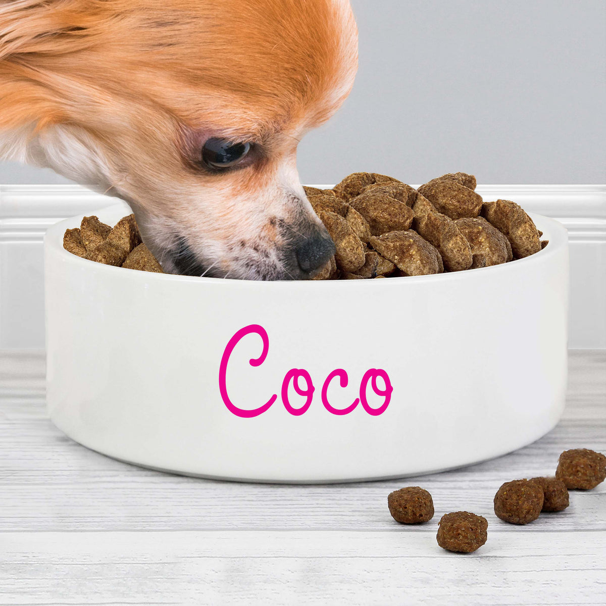 Personalised Pink Name 15cm Medium Pet Bowl | Pet Gifts
