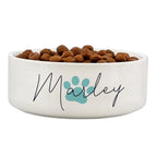 Personalised Blue Paw Print Name 15cm Medium Pet Bowl | Pet Gifts | Inspired Creative Gifts