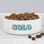 Personalised Blue Spots Name 15cm Medium Pet Bowl | Pet Gifts