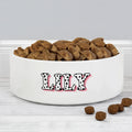Personalised Pink Spots Name 15cm Medium Pet Bowl | Pet Gifts