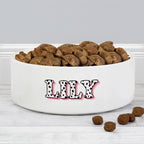 Personalised Pink Spots Name 15cm Medium Pet Bowl | Pet Gifts