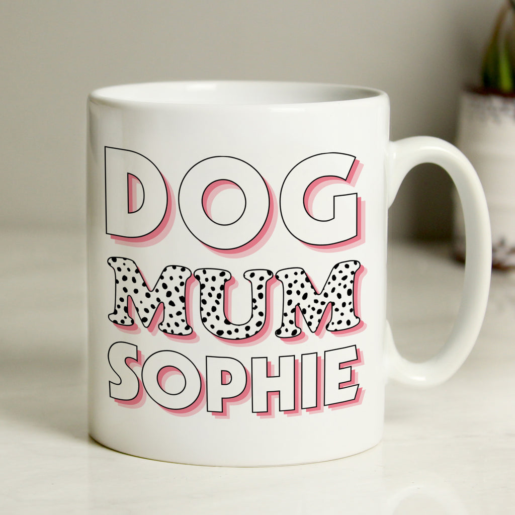 Personalised Dog Mum Pink Spots Mug | Gift for Her