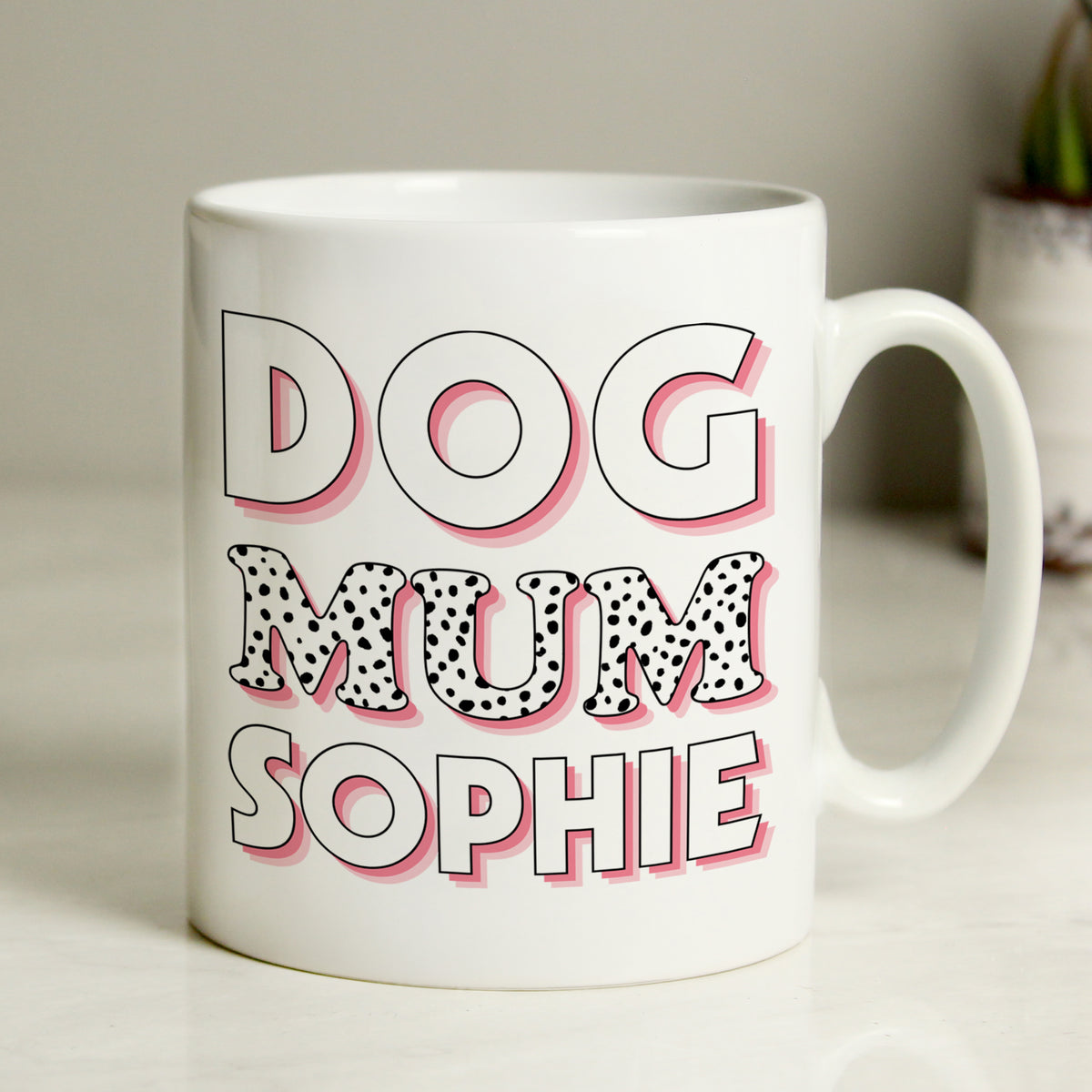 Personalised Dog Mum Pink Spots Mug | Gift for Her