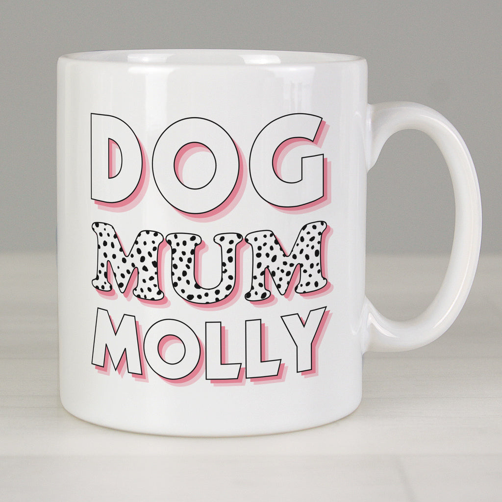 Personalised Dog Mum Pink Spots Mug | Gift for Her
