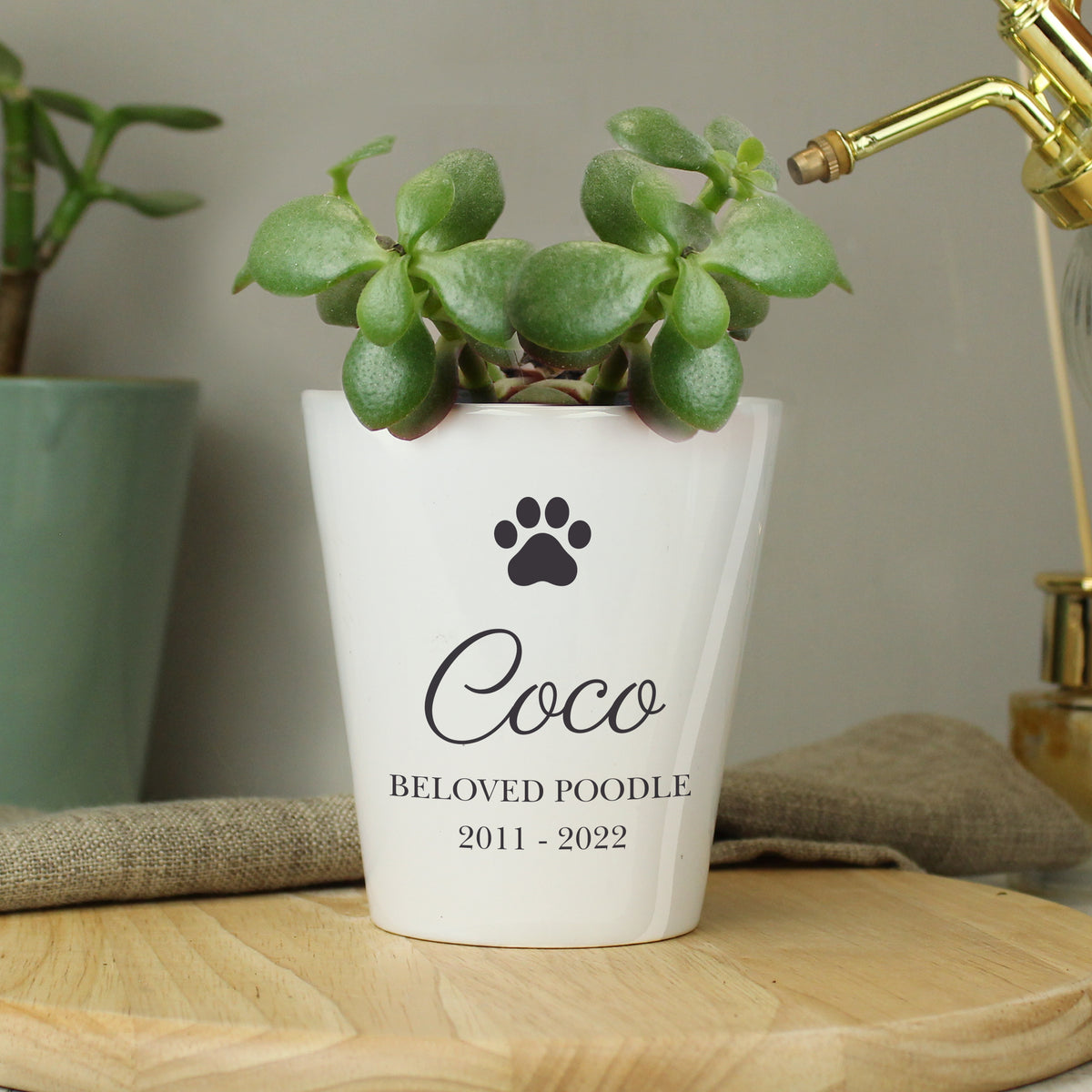Personalised Paw Print Plant Pot | Vases
