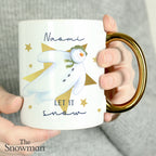 Personalised The Snowman Let it Snow Gold Handed Mug | Christmas Gift