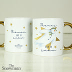 Personalised The Snowman Let it Snow Gold Handed Mug | Christmas Gift