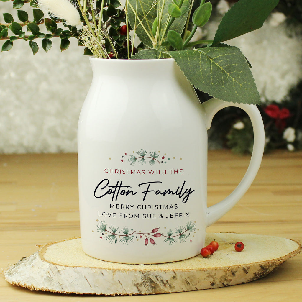 Personalised Christmas Flower Jug | Christmas Gift