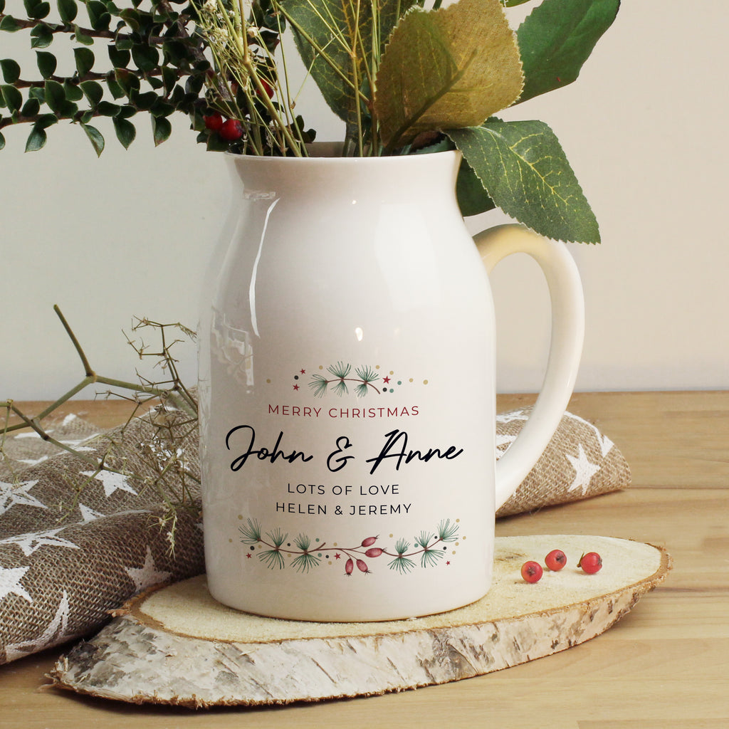 Personalised Christmas Flower Jug | Christmas Gift