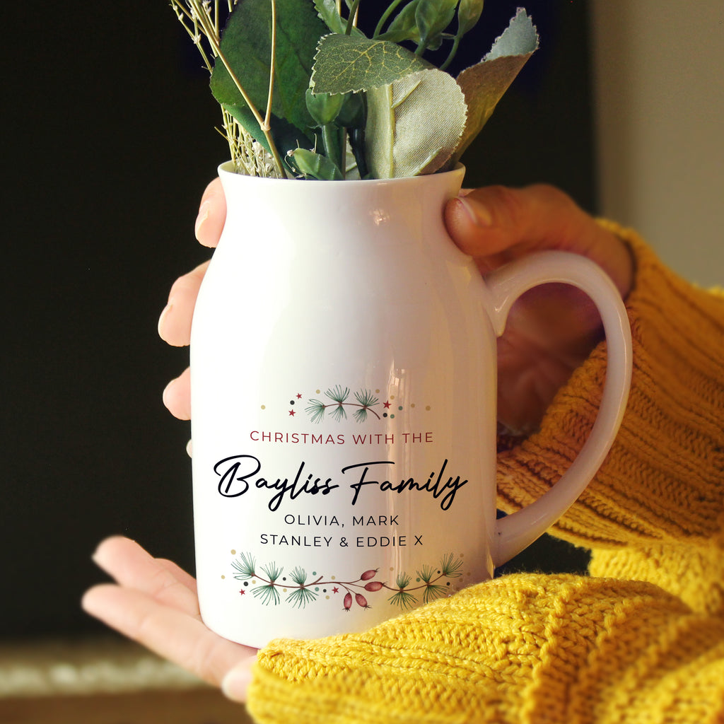Personalised Christmas Flower Jug | Christmas Gift