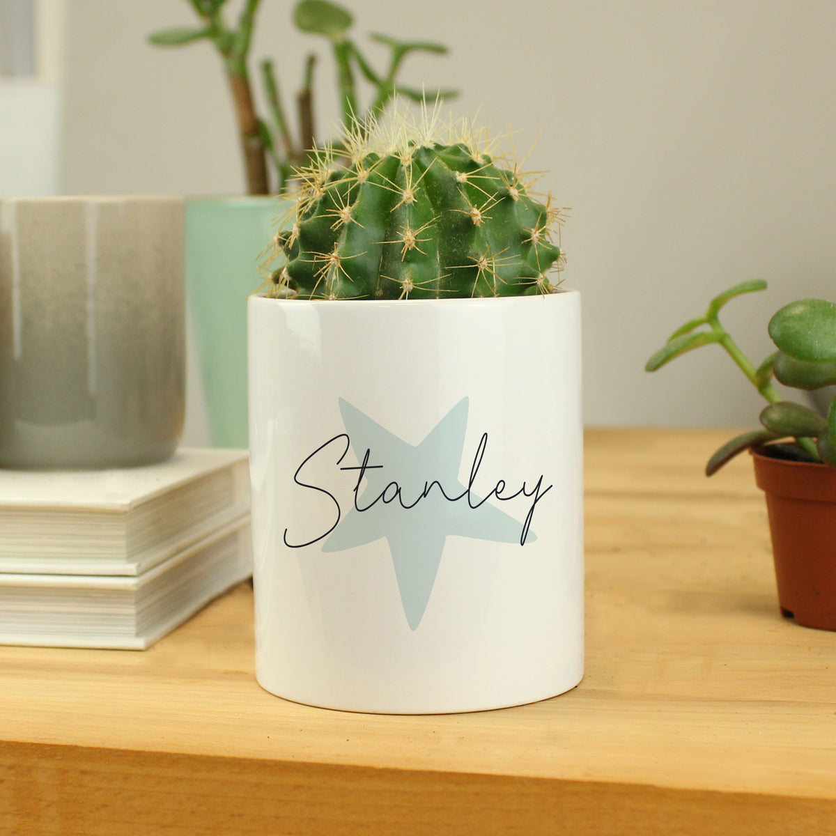 Personalised Blue Star Ceramic Storage Pot | Father's Day Gift