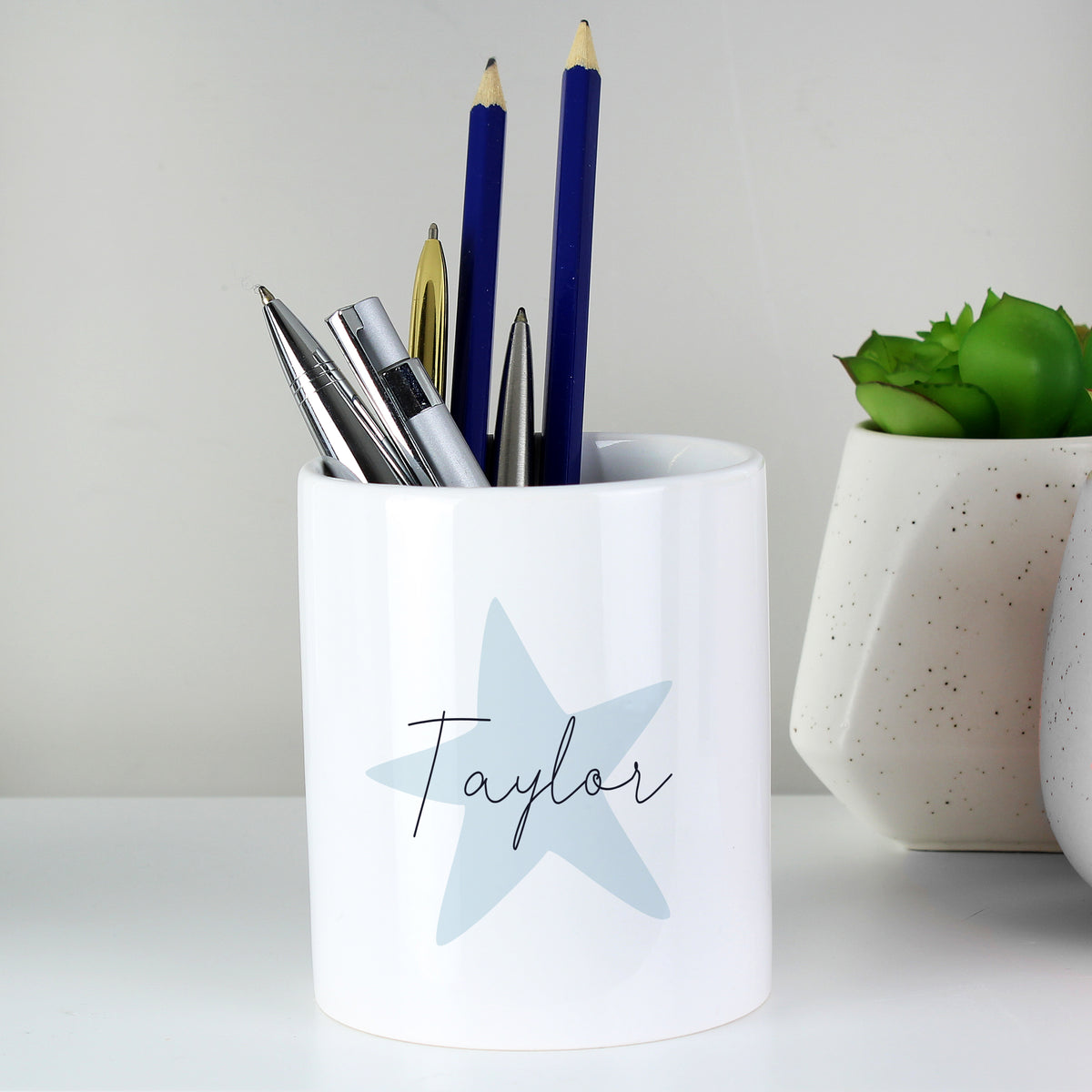 Personalised Blue Star Ceramic Storage Pot | Father's Day Gift