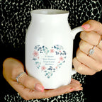 Personalised Floral Heart Flower Jug | Vases | Inspired Creative Gifts