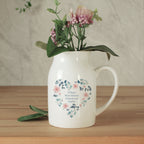 Personalised Floral Heart Flower Jug | Vases | Inspired Creative Gifts