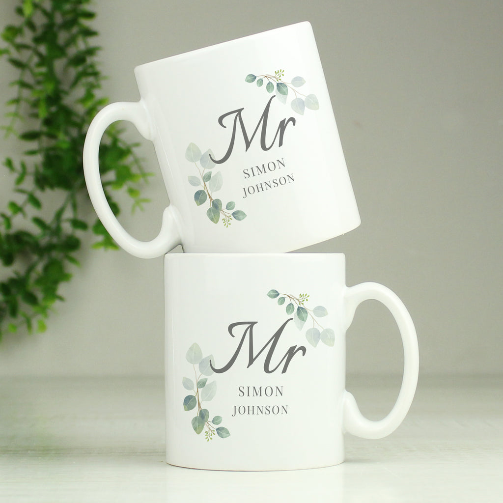 Personalised Botanical Mr Mug | Wedding Gift
