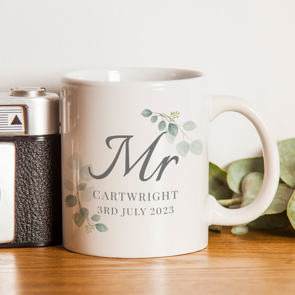 Personalised Botanical Mr Mug | Wedding Gift