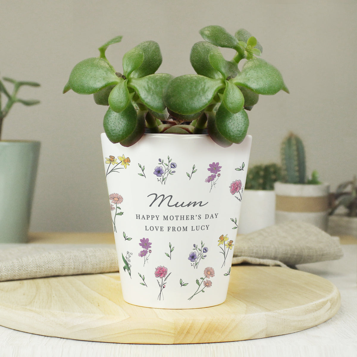Personalised Wild Flowers Plant Pot | Gift for Her