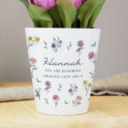 Personalised Wild Flowers Plant Pot | Gift for Her