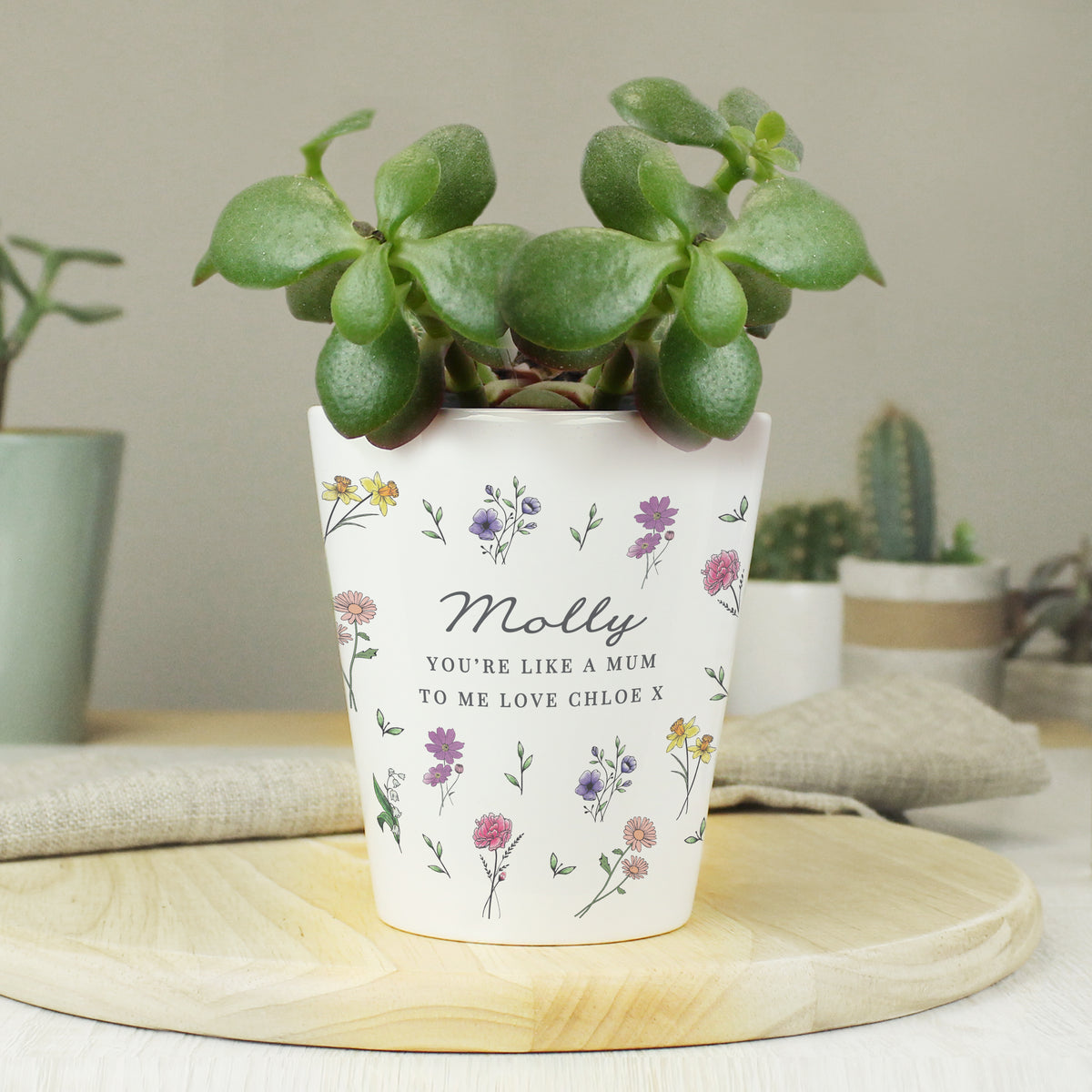 Personalised Wild Flowers Plant Pot | Gift for Her