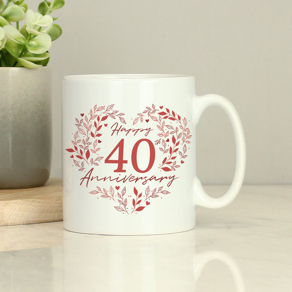 Personalised 40th Ruby Wedding Anniversary Mug for Wedding