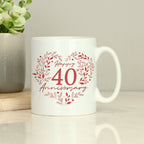 Personalised 40th Ruby Wedding Anniversary Mug for Wedding