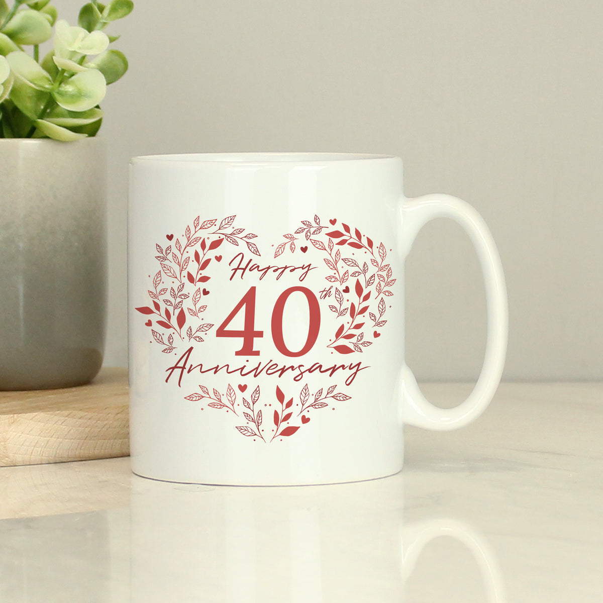 Personalised 40th Ruby Wedding Anniversary Mug for Wedding