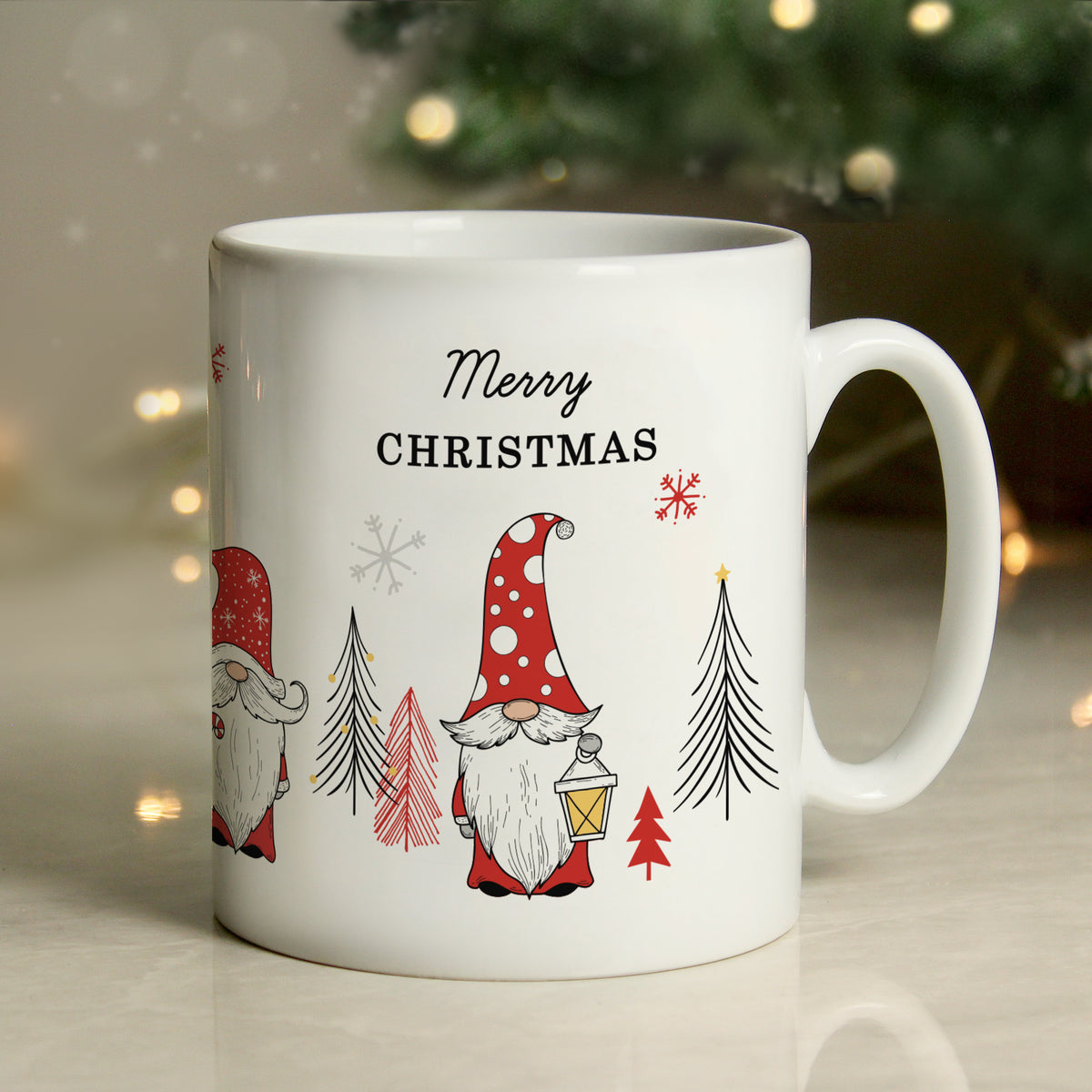 Personalised Christmas Gonk Pattern Mug for Christmas