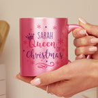 Personalised Queen Of Christmas Pink Mug | Christmas Gift