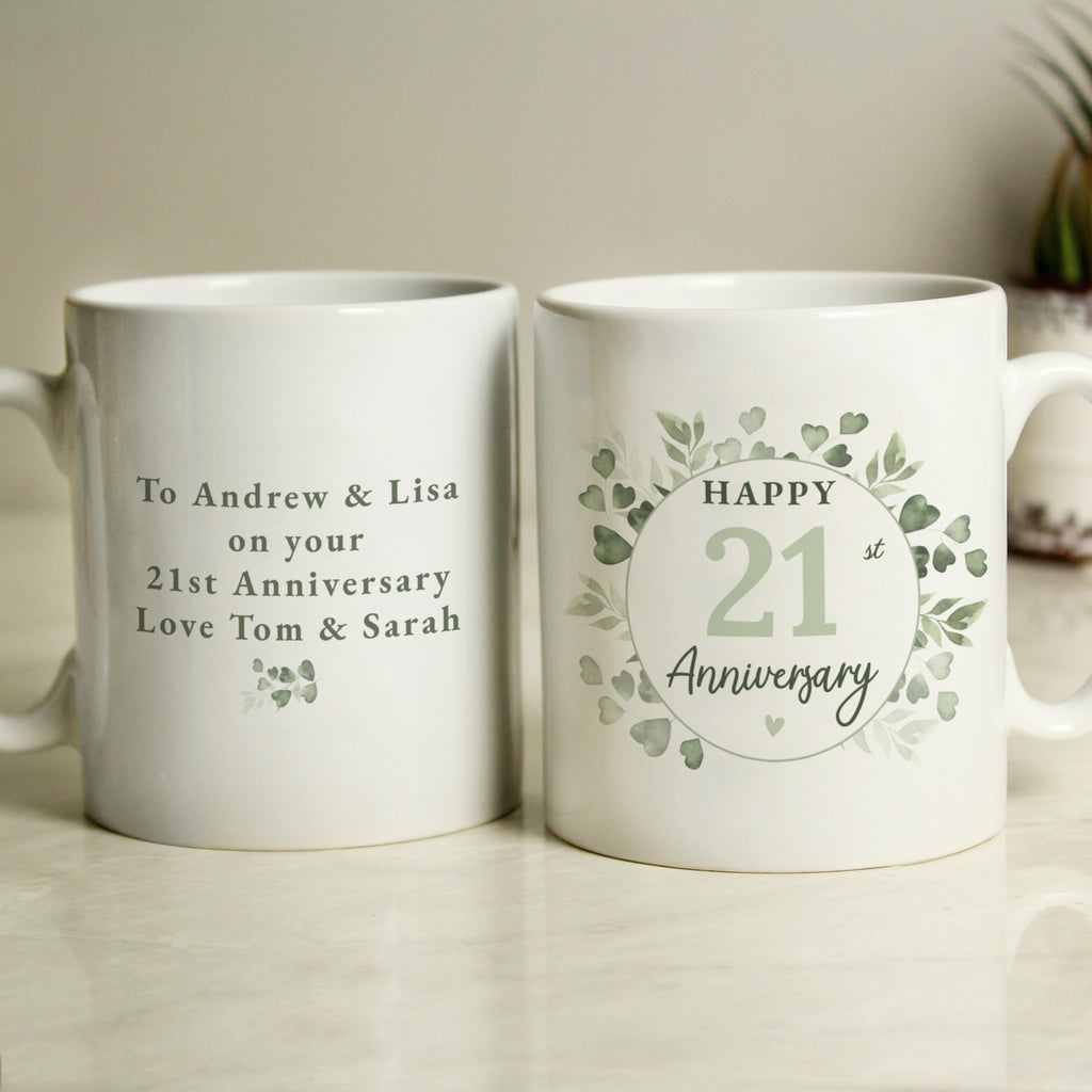 Personalised Botanical Anniversary Mug for Anniversary