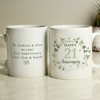 Personalised Botanical Anniversary Mug for Anniversary