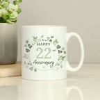 Personalised Botanical Anniversary Mug for Anniversary