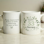 Personalised Botanical Anniversary Mug for Anniversary