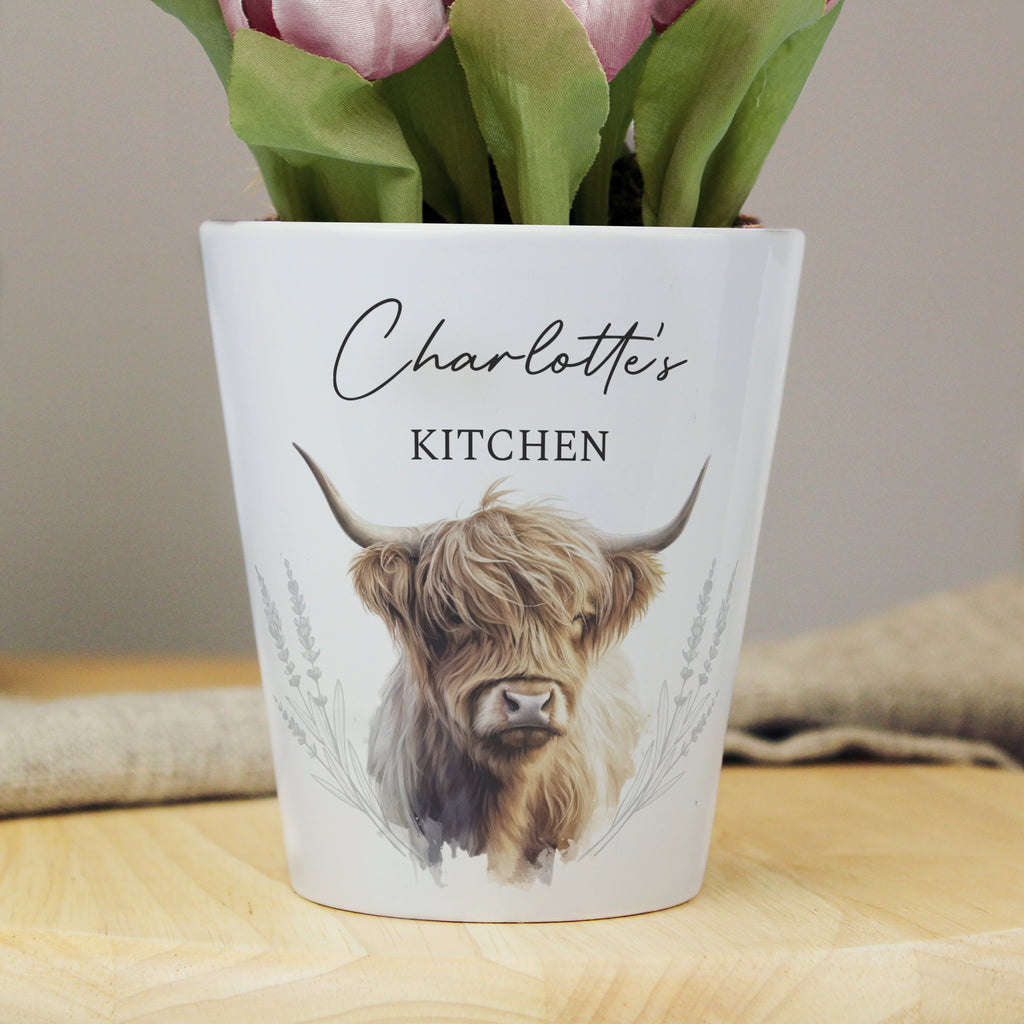 Personalised Highland Cow Plant Pot | Vases | Inspired Creative Gifts
