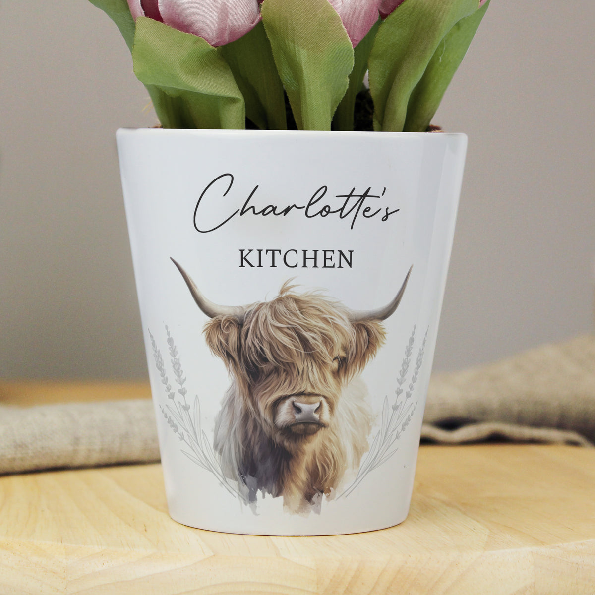 Personalised Highland Cow Plant Pot | Vases | Inspired Creative Gifts