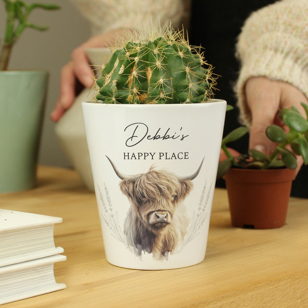 Personalised Highland Cow Plant Pot | Vases | Inspired Creative Gifts