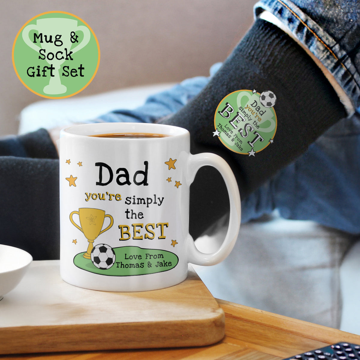 Personalised Simply The Best Mug & Socks Set for Father's Day