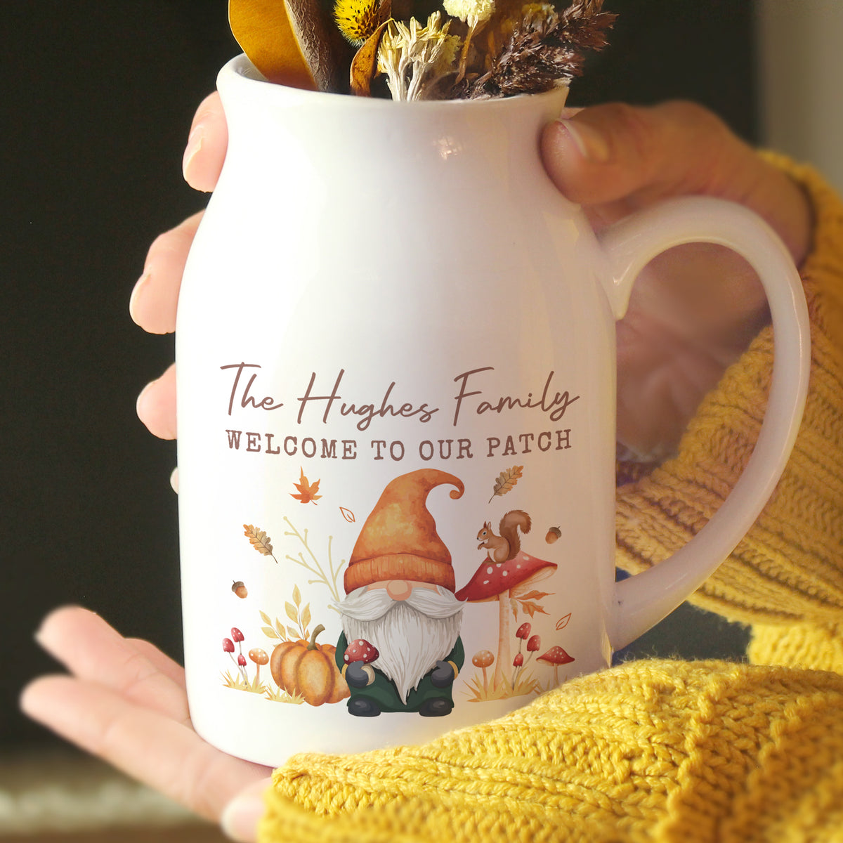 Personalised Autumn Gonk Flower Jug Vase | Vases | Inspired Creative Gifts