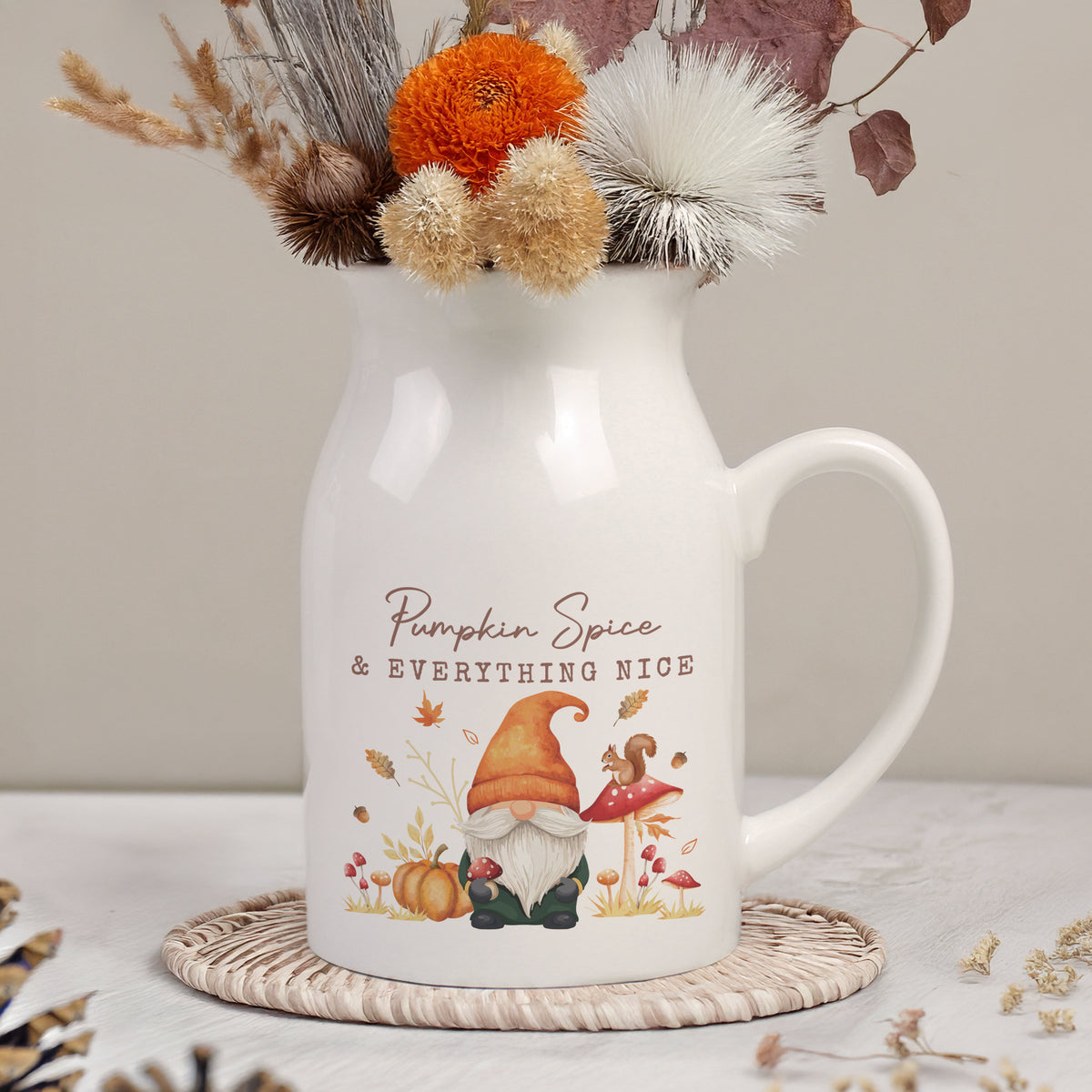 Personalised Autumn Gonk Flower Jug Vase | Vases | Inspired Creative Gifts