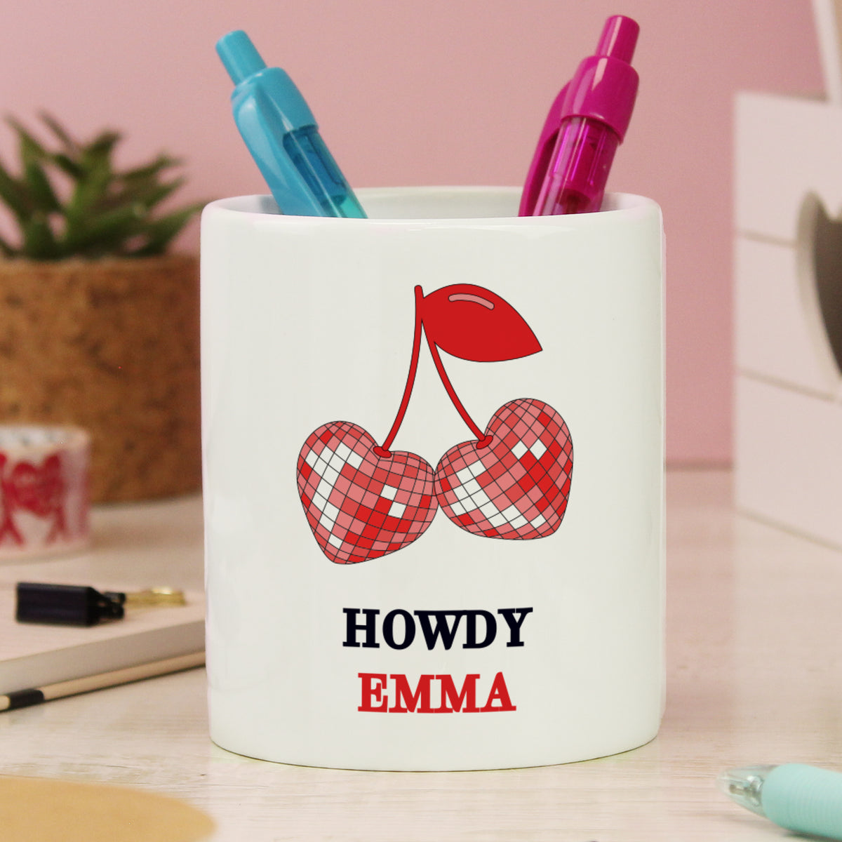 Personalised Cherry Make Up Brush Holder | Storage | Mother's Day Gift