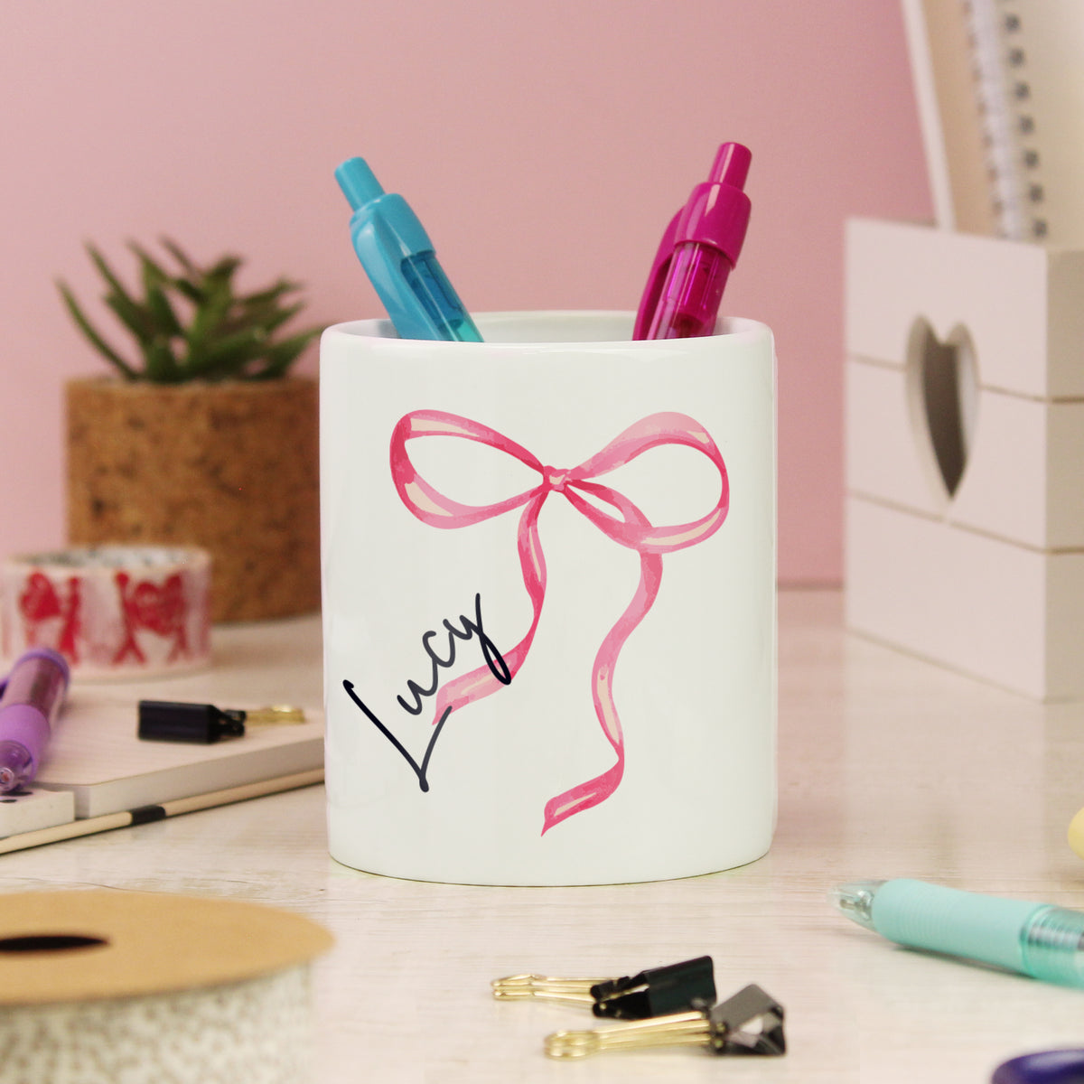 Personalised Bow Make Up Brush Holder | Mother's Day Gift