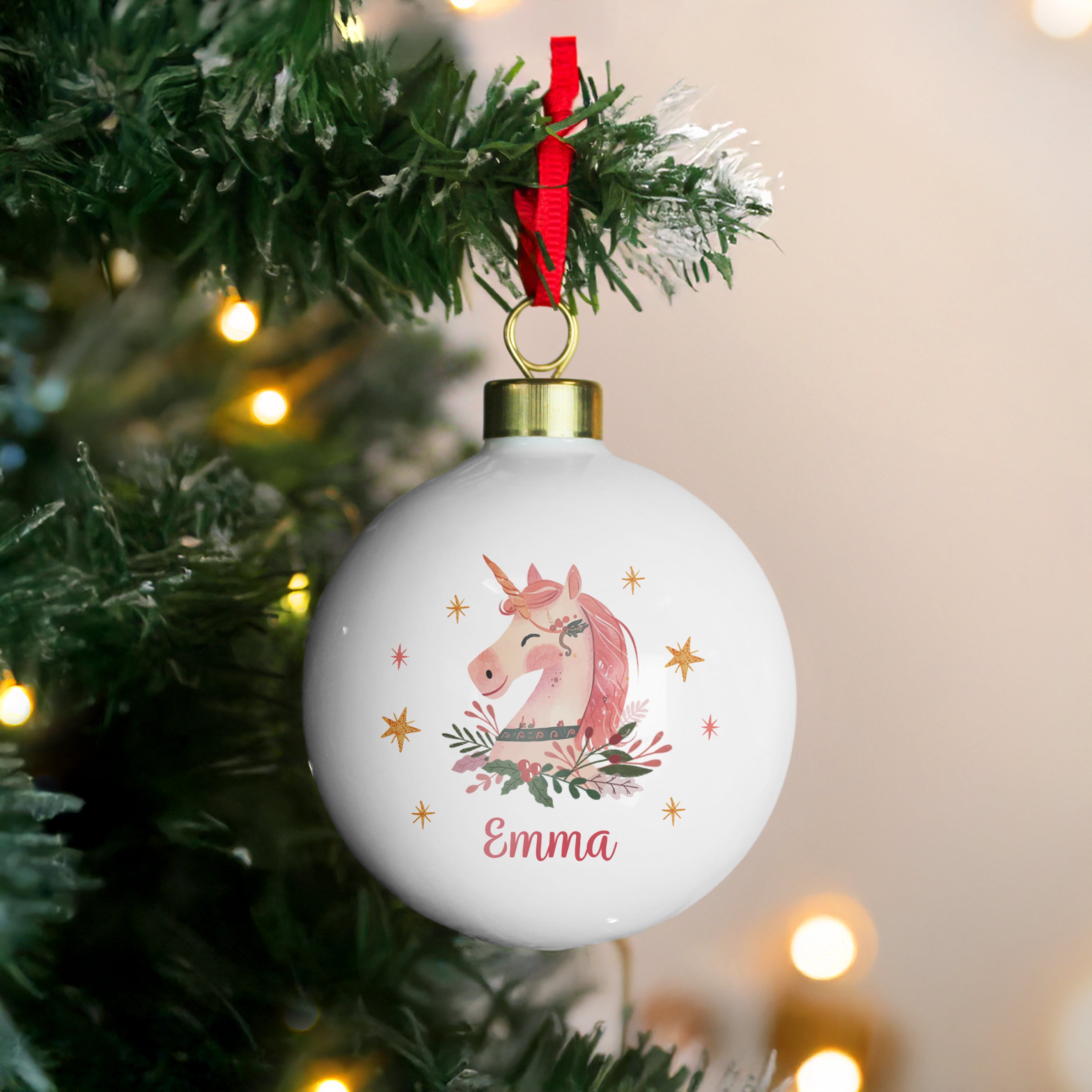 Personalised Unicorn Christmas Bauble |  | Inspired Creative Gifts